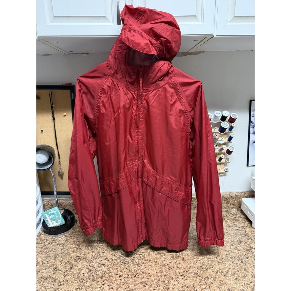 L.L.Bean L.L.Kids Hooded Windbreaker Jacket Red Youth XL 18-20 Zip